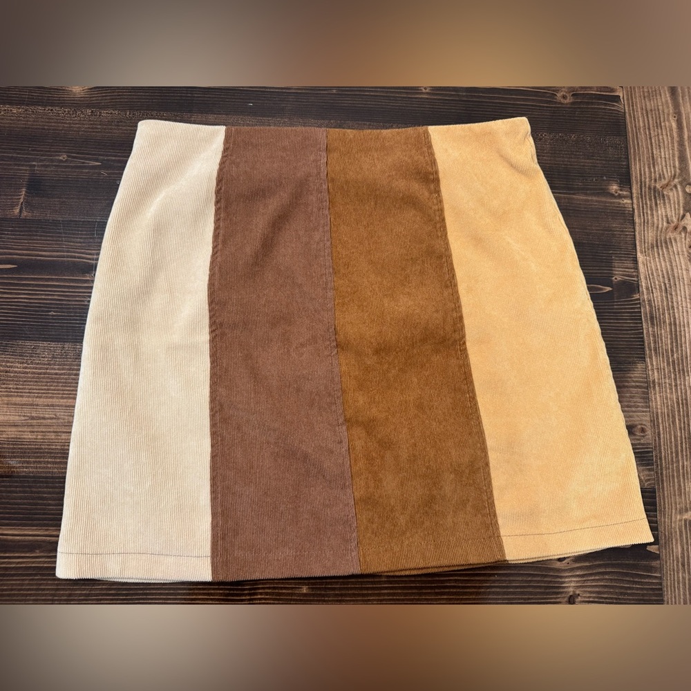Altar'd State Multi-Tone Corduroy‎ Mini Skirt